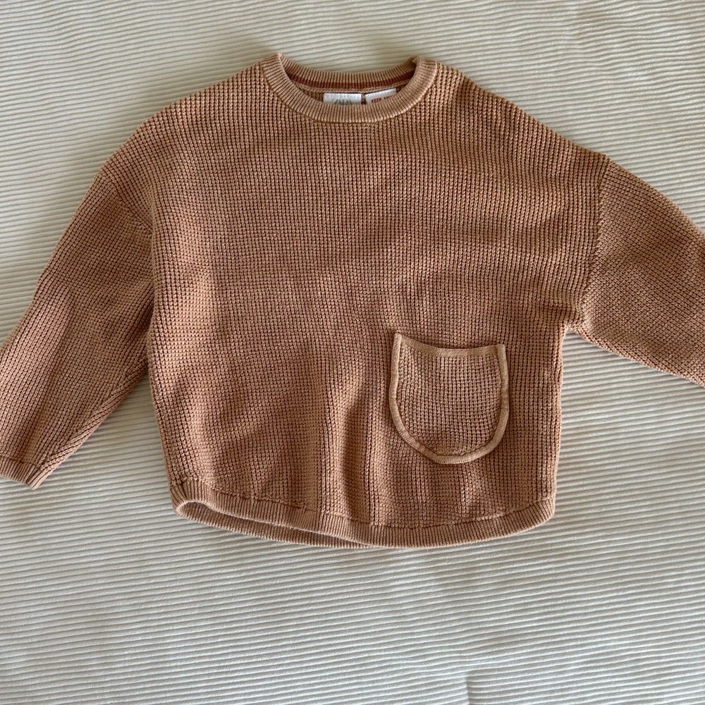 Zara Tan Sweater with Pocket